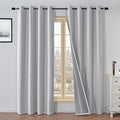 100% Blackout Curtains 84 Inch Length 2 Panels Set, Black Out Curtains for Living Room, Off-White Thermal Insulated Grommet Drapes Bedroom Luxury Decor Privacy(52W × 84L inch, Off-White)
