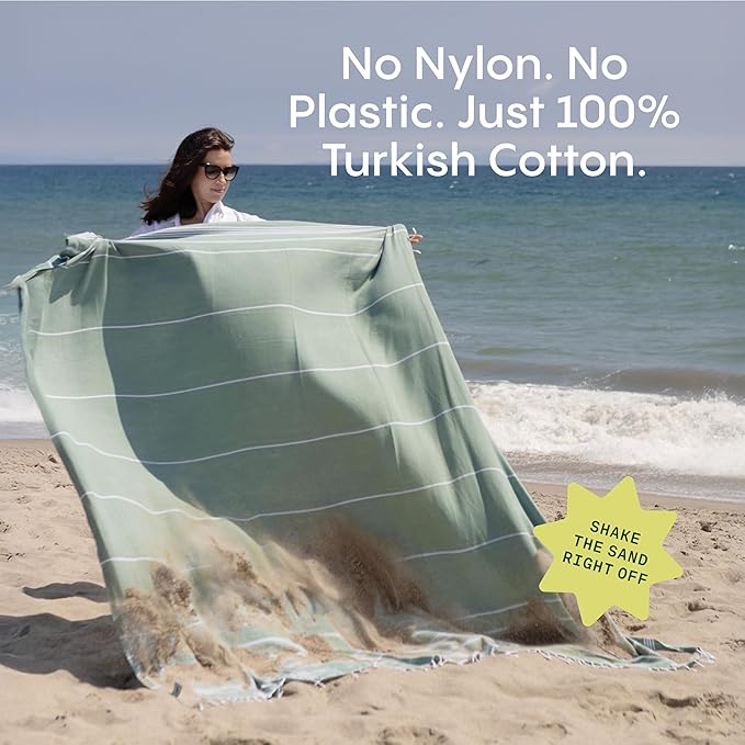 WETCAT Turkish Beach Blanket Sandproof (82"x82") 100% Turkish Cotton, Made in Turkey - Sand Free, Ultra Soft, Extra Large Throw for Picnic – Dark Blue
