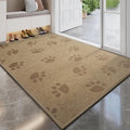 Door Mat Indoor Entrance 31"x47", 0.16" Thin Paw Print Low Pile Doormat, Non Slip Welcome Mat, Trap Dirt and Moisture, Easy Clean, Brown