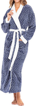 Alexander Del Rossa Plush Robe for Women, Long Fleece Winter Bath Robe, Plus Size