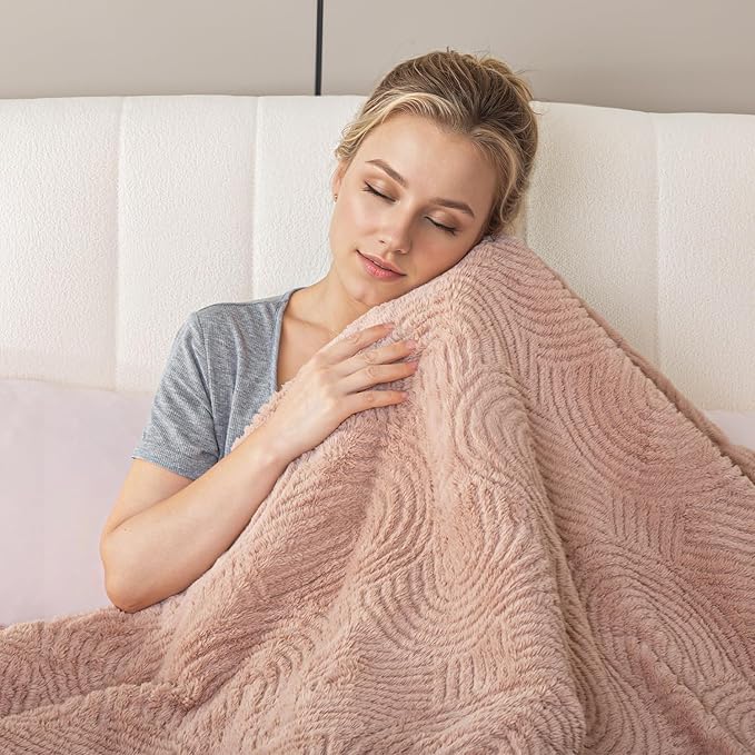 Heated Blanket Queen Size - 84"x90" Cozy Soft Jacquard Heating Blanket with 4 Heat Levels & 10 Hours Auto-Off, Jacquard Fleece, Overheating Protection, Warm Gifts, Brown