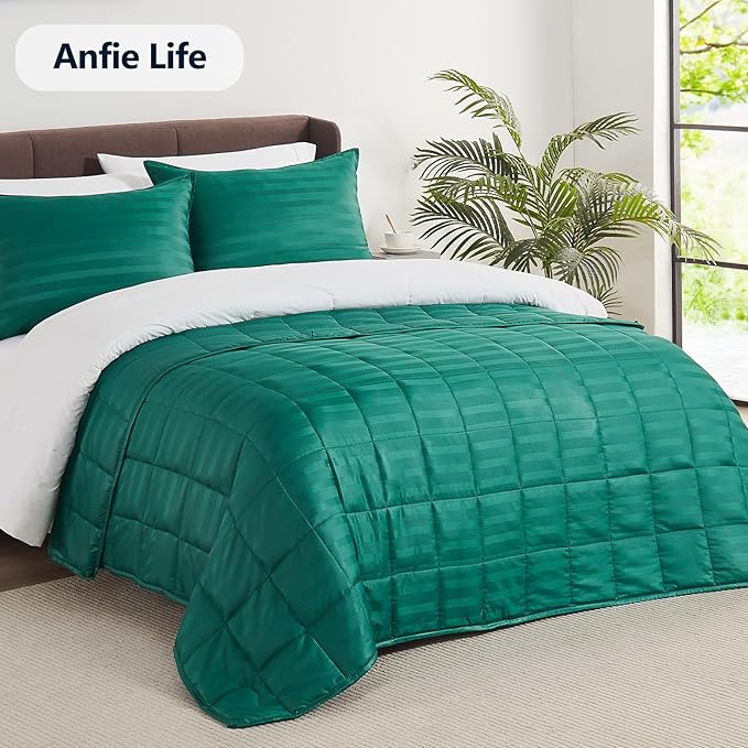 Weighted Blanket Queen Size (60"x80" 12lbs),Ultra Soft and Cozy Cooling Weighted Blanket Queen Size for Adult,Heavy Blanket with Machine Washable Soft Blanket, Green