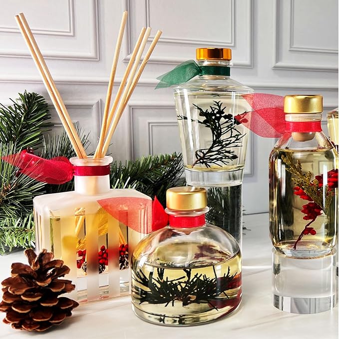 LOVSPA Reed Diffuser Set, Lavender & Black Amber Scented Oil Diffuser with Sticks, Home Fragrance Accessories for Bathroom Shelf Decor, Aroma Diffusers for Home or Office Desk, USA Made