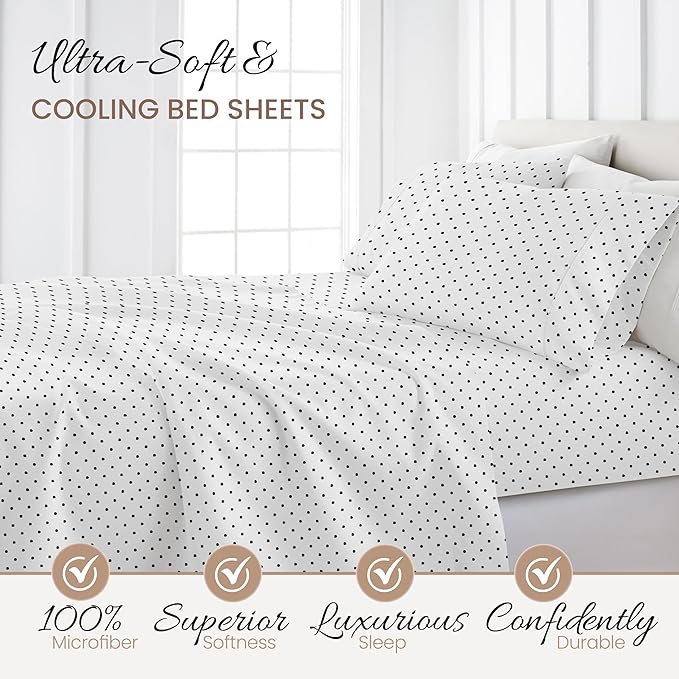 Linen Market 4 Piece California King Bedding Sheet Set (Navy Blue) - Sleep Better Than Ever with These Ultra-Soft Cooling Bed Sheets for Your California King Size Bed - Deep Pocket Fits 16" Mattress
