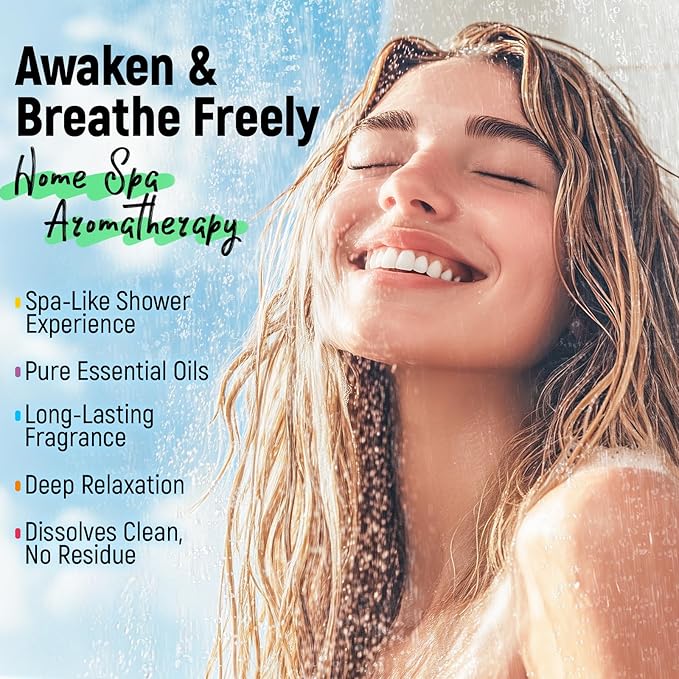 Shower Steamers Aromatherapy & Sport - 30 Pack, 100% Pure Essential Oils, Refreshing & Relaxing, Spa & Birthday Gifts for Women, Christmas Stocking Stuffers for Men, Self Care - Eucalyptus