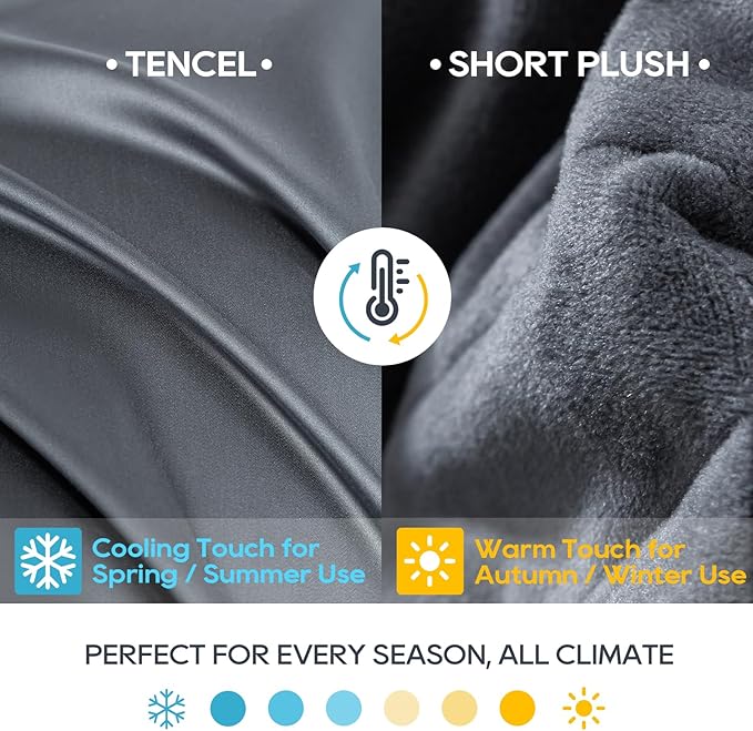King Size Weighted Blanket 40lb(88''x104'' , Dual-Sided), Reversible Cozy Warm Velvet & Cooling Tencel Fabric King Weighted Blanket for Adults & Couples All Season Use - Carry Bag Included, Dark Grey