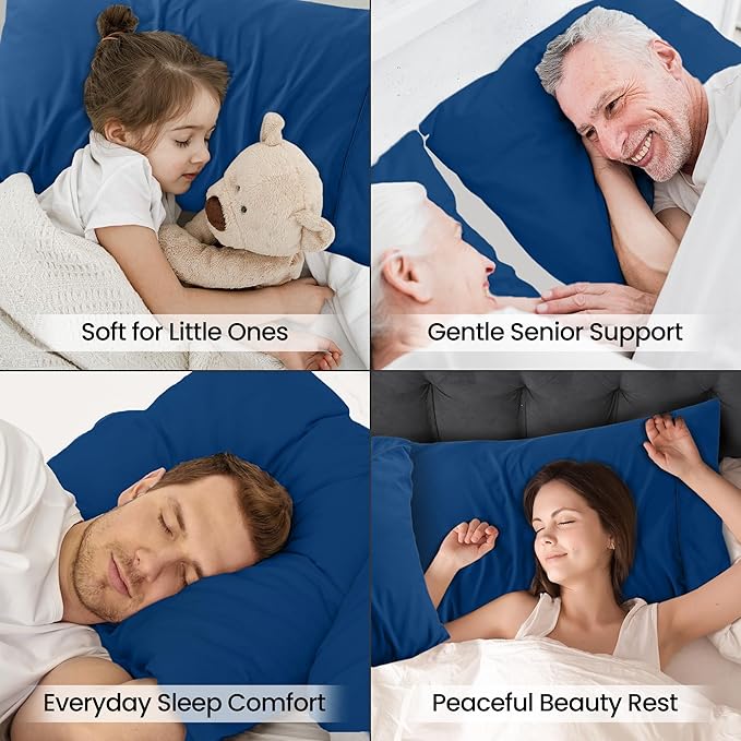 Pillow Covers by Utopia Bedding - Queen Size 2-Pack – Soft Brushed Microfiber – Perfect for Hospitals, Hotels, Guest Rooms – Oeko-TEX Certified, 20x30 Inches (Blue Dusk)