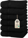 Utopia Towels 6 Pack Premium Hand Towels Set, 16 by 28 inches, 100% Ring Spun Cotton, Ultra Soft and Highly Absorbent 600GSM Towels for Bathroom, Gym, Shower, Hotel, and Spa, Black