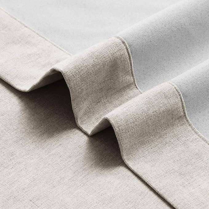 Macochico Extra Wide 100% Blackout Chenille Curtains 100" Wx102 L Thermal Curtains for Sliding Door Room Divider Living Room Bedroom Hotel Beige Taupe Blackout Curtains Grommet with Tieback 1 Panel