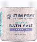Natural Elephant Dead Sea Bath Salt Bathing and Foot Soak for Relaxing and Nourishing- 100% Pure with Essential Oil - Medium Coarse Grain (18 oz Jar, Lavender)