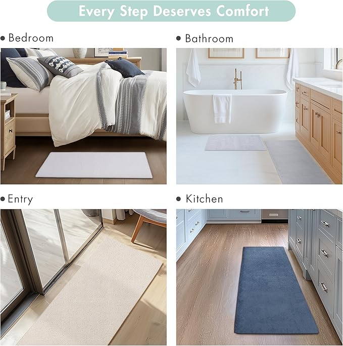 Madison Park Signature Marshmallow Bathroom Rug Non Slip, Luxrurious Plush Bath Mat, Absorbent, Quick Dry, Spa Design Bath Room Décor, 24x40, Seafoam