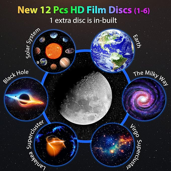 Galaxy Projector for Bedroom, 12 in 1 Star Projector Night Light Bluetooth Speaker, 15 White Noise Planetarium Projector with Meteor Effect, Varicolored Ambient Light