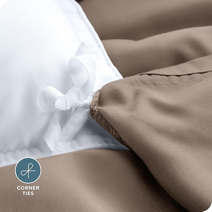Bare Home Bedding Duvet Cover Oversized Queen - Premium 1800 Super Soft Collection - Lightweight, Cooling - Soft Breathable Bedding Duvet Cover (Oversized Queen, Taupe)