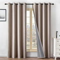 100% Blackout Curtains for Bedroom Room, Custom Curtains Blackout Thermal Insulated 1 Panel, Grommet Light Blocking Drapes for Bedroom Windows Luxury Decor(Custom Size,Linen