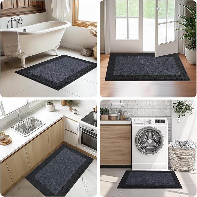 Machine Washable Runner Rug 32" x 120", Non Slip Kitchen Mat for Floor, Absorbent Entryway Rug for Kitchen, Bedroom, Living Room, Hallway, Door (Roll Packing)