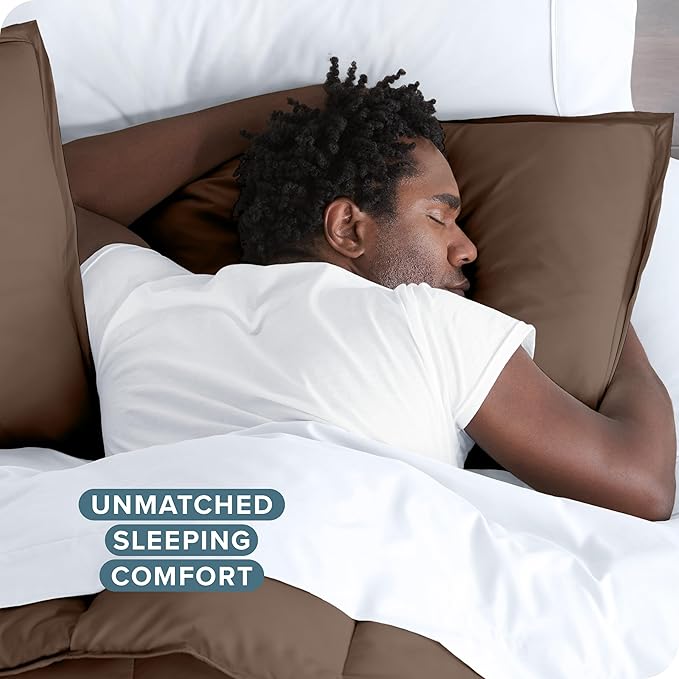 Bare Home Bedding Duvet Cover Extra Long Size - Premium 1800 Super Soft Collection - Lightweight, Cooling - Soft Breathable Bedding Duvet Cover (Twin/Twin XL, Cocoa)