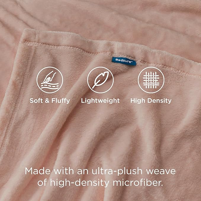 Bedsure GentleSoft Fleece Blankets King Size Dusty Pink - Bed Blanket Soft Lightweight Plush Cozy Fuzzy Luxury Microfiber, 108x90 inches