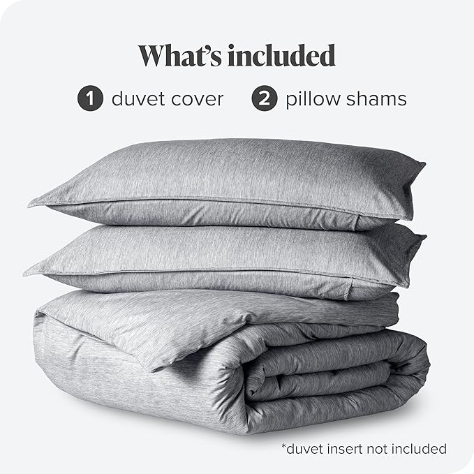 Bare Home Bedding Duvet Cover Oversized King Size - Premium 1800 Super Soft Collection - Lightweight, Duvet Cover - Soft Textured Bedding (Oversized King, Heathered Charcoal)