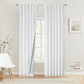 Vision Home Rod Pocket Back Tab White Total Blackout Bedroom Curtains 95 inch for Living Room Nursery Window Panels Thermal Insulated Energy Efficient Soundproof Pure White Drapes 2 Panels 50" Wx95 L