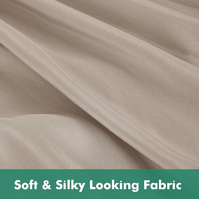 Biscaynebay Wrap Around Bed Skirts with Split Corners for King Beds 15" Drop, Light Camel Adjustable Elastic Dust Ruffles Easy Fit Wrinkle Resistant Silky Luxurious Fabric Machine Washable