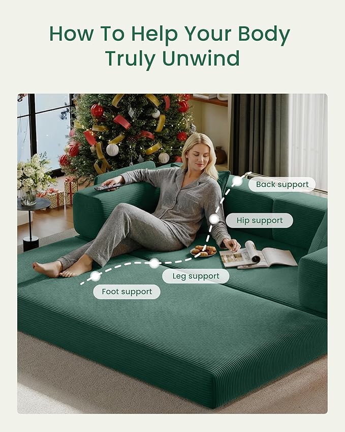 78.8" Convertible Sofa Bed,Corduroy Futon Couch with Storage Pocket,Folding Pull Out Futon Sofa,No Assembly Boneless Couch for Living Room, Emerald Green | Convertible Sofa Bed, Boneless Couch, sofa for living room, sleeper sofa, modular sofa