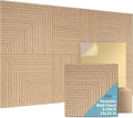 Art3d 6-Pack Self-Adhesive Acoustic Wall Panels for Home Décor, 24 x 24 Inch Soundproofing Panels for Office Studio Bedroom - High Noise Absorption Polyester Fiber, Wood Grain Airbrush