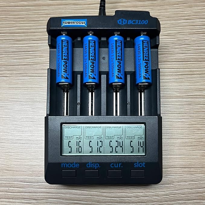 Henreepow LiFePo4 Battery 14430, 3.2v Rechargeable Solar Batteries, 500mAh LiFePo4 Battery for Outdoor Solar Garden Lights, Shaver, Flashlight, Toothbrush (6pack-Not AA Size)