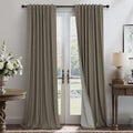 Brown Extra Long Blackout Curtains 108 Inch Long 9ft Back Tab Pocket Light Brown Linen Textured Curtain Drape for Living Room Bedroom Sliding Door Patio Boho Farmhouse Decor 52x108 Length 2 Panels Set