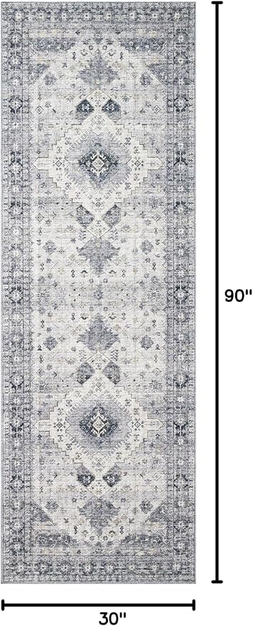 Loloi II Skye Collection SKY-02 Silver/Grey 2'-6" x 7'-6" Runner Rug