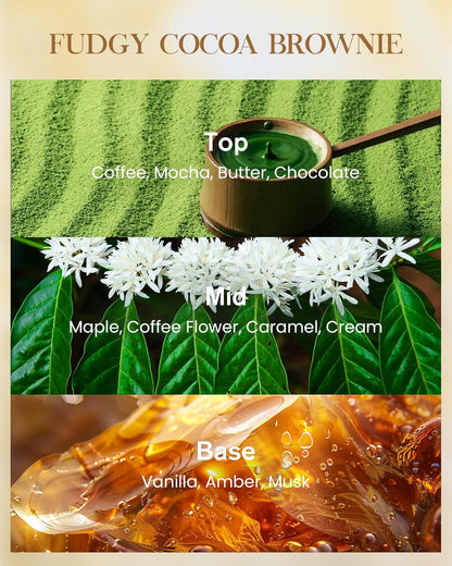 M&SENSE Fudgy Cocoa Brownie Scented Candle Home Decor, Natural Soy Wax,4.1oz 60 Hours Long Lasting Slow Burning, Aromatherapy Candle for Stress Relief