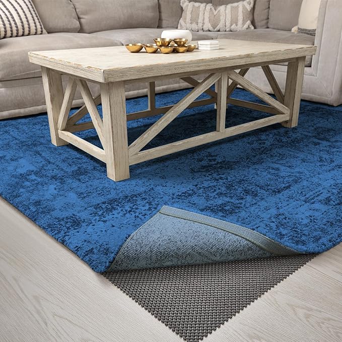 Veken 10x14 Ft Rug Pad Gripper for Hardwood Floors, Non Slip Rug Pads for Area Rugs, Thick Dark Grey Rug Grippers for Tile Floors, Under Carpet Anti Skid Mat, Keep Your Rugs Safe and in Place