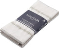 Nautica 100% Cotton Kitchen Towels | Super Absorbent Reusable Cleaning Cloths, Tea Towels, Hand Towels for Drying Dishes | Set of 3 | 18" X 28" | Neutral Stripe White
