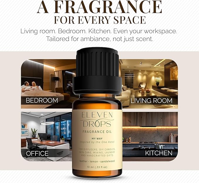 My Way Diffuser Oil - Premium Fragrance Oil Inspired By The 1 Hotel - Invigorating My Way Scent for Cold Air Diffusers, Home, Office, DIY Candles, Mixing, Long-Lasting, Pet Friendly, 10ml
