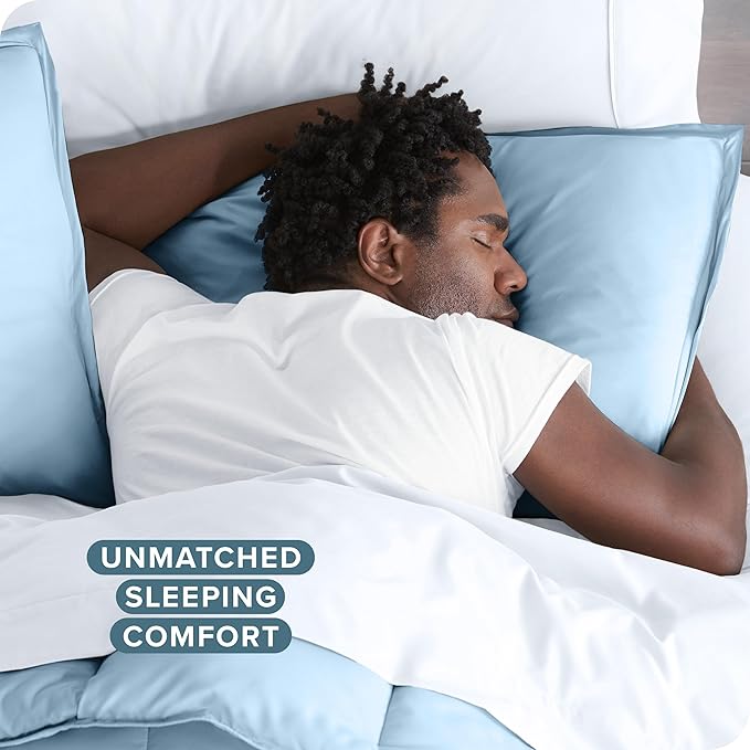 Bare Home Bedding Duvet Cover Queen Size - Premium 1800 Super Soft Collection - Lightweight, Cooling Duvet Cover - Soft Breathable Bedding (Queen, Light Blue)