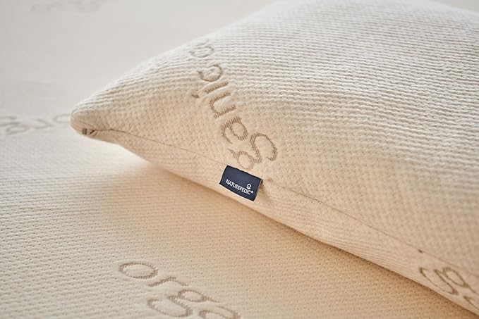 Naturepedic Organic Latex Pillow - King Bed Pillow with Soft Comfort - Luxury Pillow with Adjustable Fill for Comfortable Sleeping, Back Support and Neck Pain Relief