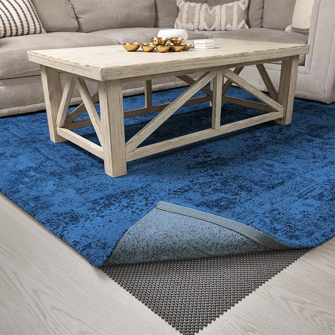 Veken 8x10 Ft Rug Pad Gripper for Hardwood Floors, Non Slip Dark Grey Rug Pads for Area Rugs, Thick Rug Grippers for Tile Floors, Under Carpet Anti Skid Mat, Keep Your Rugs Safe and in Place