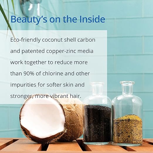 Aquasana Shower Filter | Dermatologist-recommended for softer, healthier skin & hair | Proven to reduce 90% of chlorine for 6 months | High pressure | Use your own shower head | AQ-4100NSH
