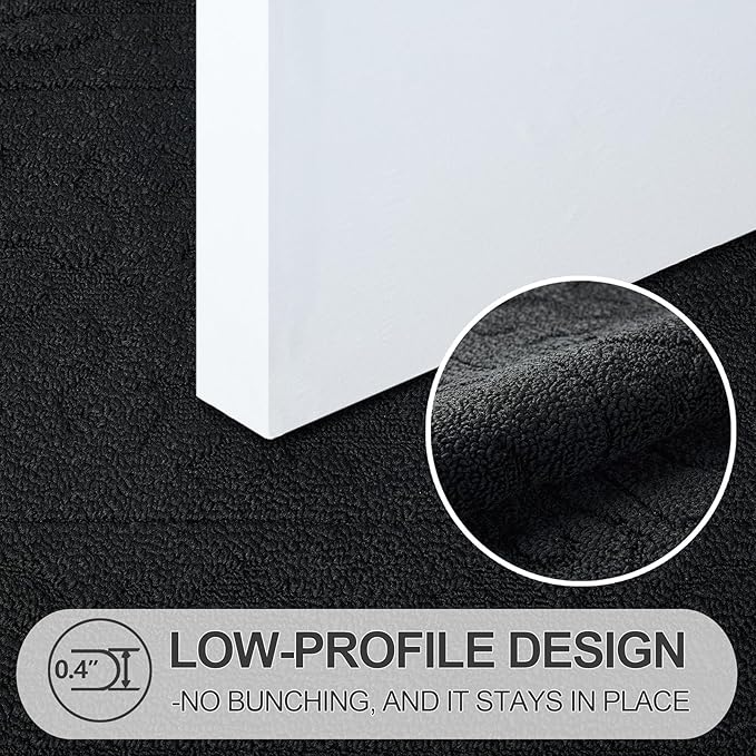 FONEYI Indoor Door Mat, Front Back Door Mat 24" x 36" Non-Slip Rubber Backing Door Rug, Machine Washable Entry Rug, Low Profile Absorbent Dirt Trapper Doormat Inside Floor Mats for Entryway, Black