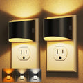 DORESshop LED Night Light[2 Pack], Night Lights Plug into Wall, Plug in Night Light with 3 Color Temperatures, Dusk to Dawn Sensor, Nightlights for Adults, Bedroom, Bathroom, Hallway, Black