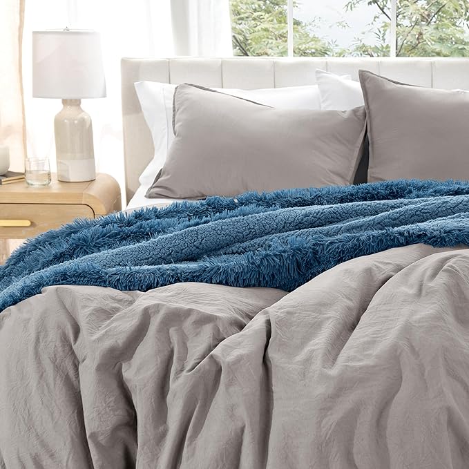 Bare Home Microfiber Duvet Cover Set - Ultra Soft Washed Microfiber - Full Size - Linen-Like Look - Easy Care - Breathable Fabric - Our Softest Duvet Cover Set (Full, Frost Grey)