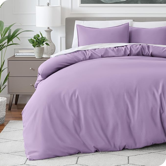 Bare Home Bedding Duvet Cover Extra Long Size - Premium 1800 Super Soft - Lightweight, Cooling Duvet Cover - Soft Breathable Bedding (Twin/Twin XL, Lavender)