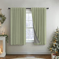 Light Sage Blackout Curtains for Bedroom Aesthetic 54 Inch Long 2 Panel Thermal Insulated Darkening Vintage Curtains for Small Window Short Length Classroom Playroom Linen Look Cottage Core Sage Green