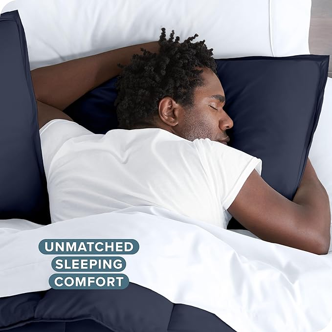Bare Home Bedding Duvet Cover Extra Long Size - Premium 1800 Super Soft Collection - Lightweight, Cooling - Soft Breathable Bedding Duvet Cover (Twin/Twin XL, Midnight Blue)