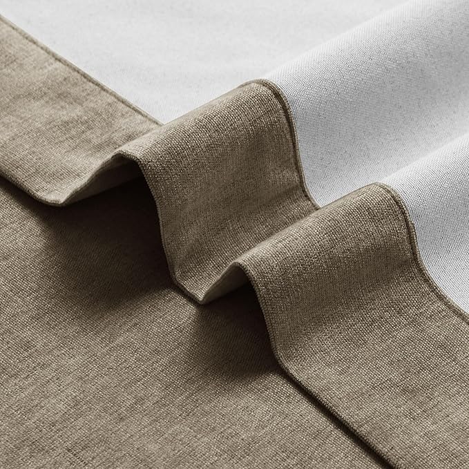Macochico Extra Wide 100% Blackout Chenille Curtains 100" Wx102 L Thermal Curtains for Sliding Door Room Divider Living Room Bedroom Hotel Palm Blackout Curtains Grommet with Tieback 1 Panel