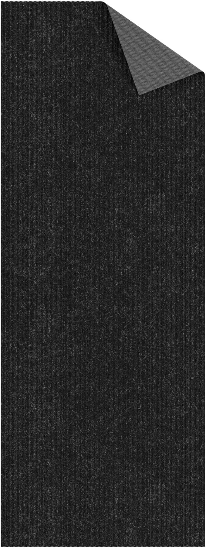 Ottomanson 2'7" x 43' Hallway Runner with Scraper Pile - Extra Durable Non-Slip Rug Mat for Indoor & Outdoor Use - Ideal for Kitchen, Entryway & Garage - High-Traffic Carpet, Black