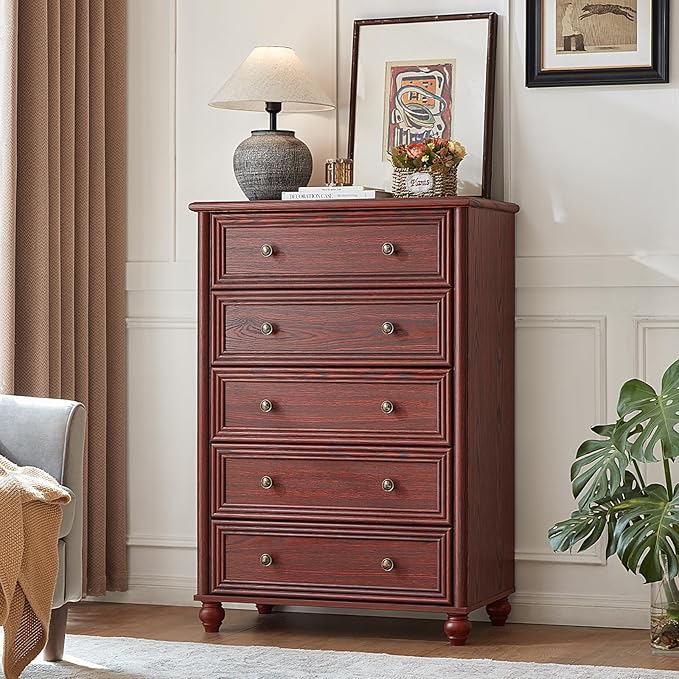 Farmhouse Dressers & Night Stand Set of 4, Wood 54" Wide Dresser & 45" Tall Chest of Drawers, 18" with Charging Station Nightstand Set of 2, Bedroom Furniture Dresser Set for Home Living Room Hallway