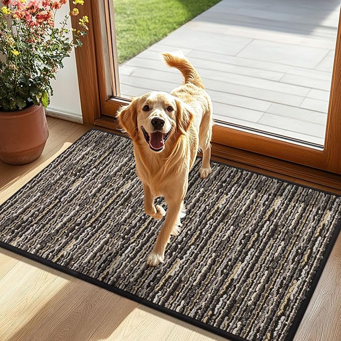 hicorfe Indoor Doormat,Front Back Door Mat Rubber Backing Non Slip Door Mats 24"x35" Absorbent Resist Dirt Entrance Doormat Inside Floor Mats for Entryway Washable Low-Profile