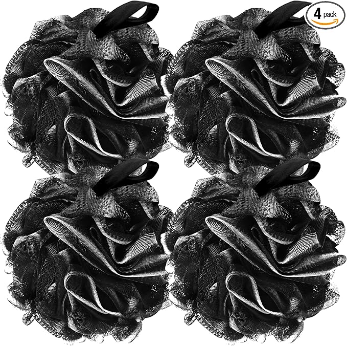 Bath Loofah Sponge Back Scrubber Shower Sponge Soft Mesh Exfoliator Pouf Shower Ball Bath Sponges for Women and Men Bath Accessories