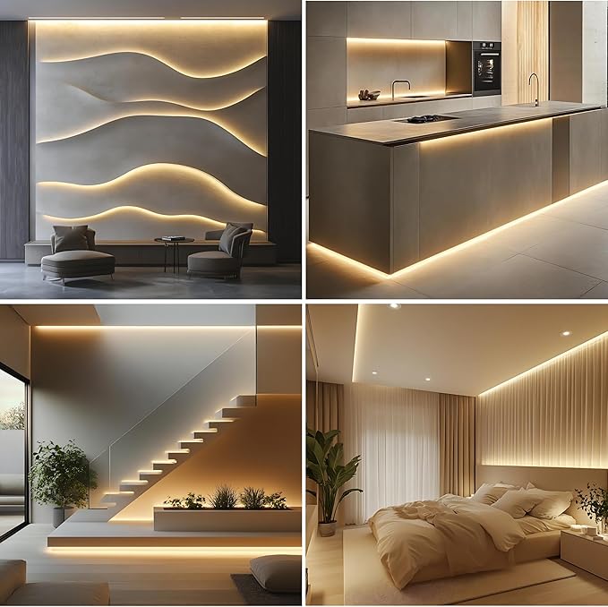 3000K COB LED Strip Lights Warm White, 24V DC Premium Tape Light with Strong 3M VHB Tape, CRI 95, UL Listed, Cuttable, Dimmable, for Panels, Artwork, Highlighting (NO Power Supply)