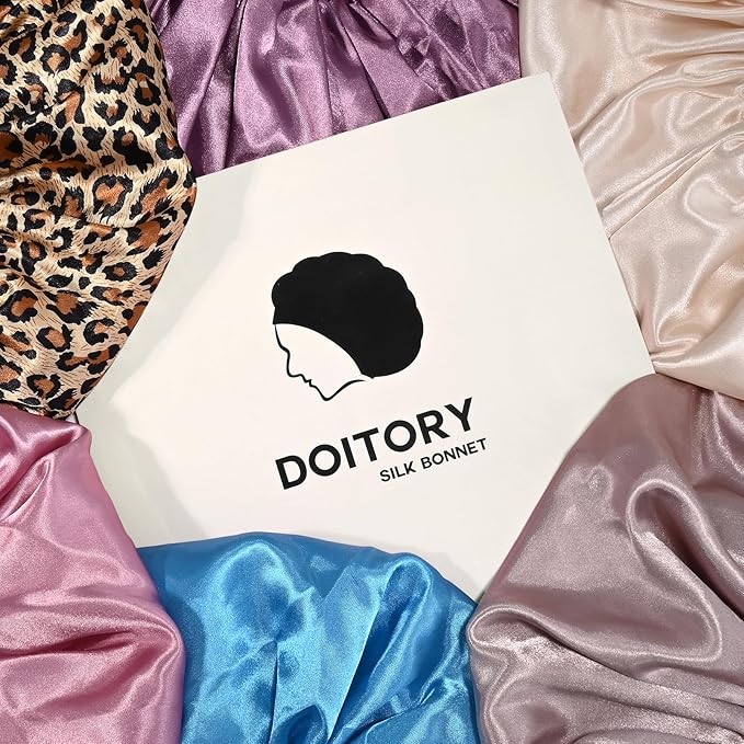 Satin Silk Bonnet for Sleeping, Soft Satin Lined Hair Bonnet for Women, Double Layer Sleep Nightcap